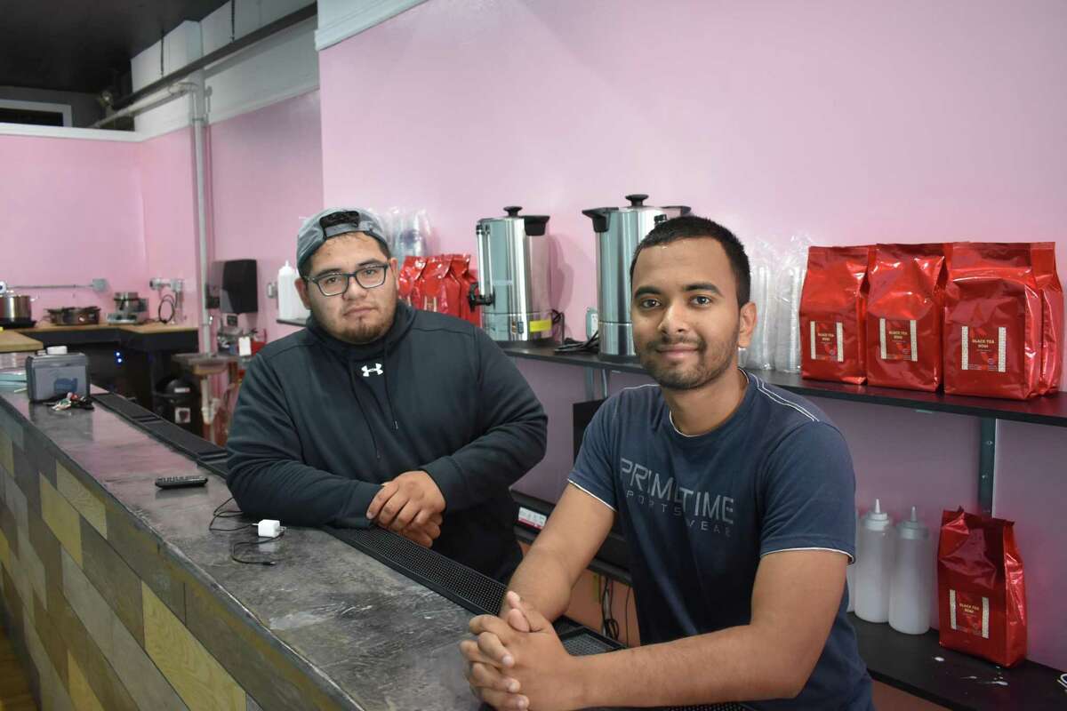 Bubbly's founders Henry Limon (left) and Sabbir Hossain, on Thursday, June 28, 2018, during construction of their bubble tea, rolled ice cream and crepe shop targeting an early July opening.