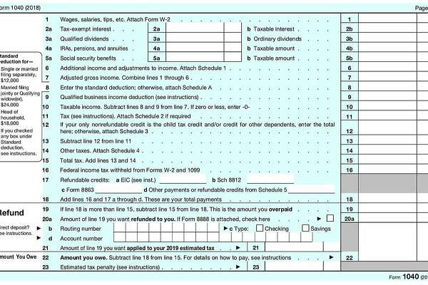 1040 Tax Chart