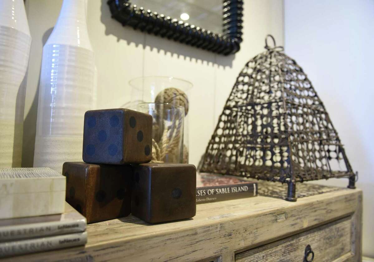 Decorative items are displayed at Habitat Greenwich interior design store in the Cos Cob section of Greenwich, Conn. Tuesday, June 26, 2018. The shop, which will have its soft opening Saturday, June 30, features a variety of interior pieces from near and far, many of which are made by fair trade small businesses.