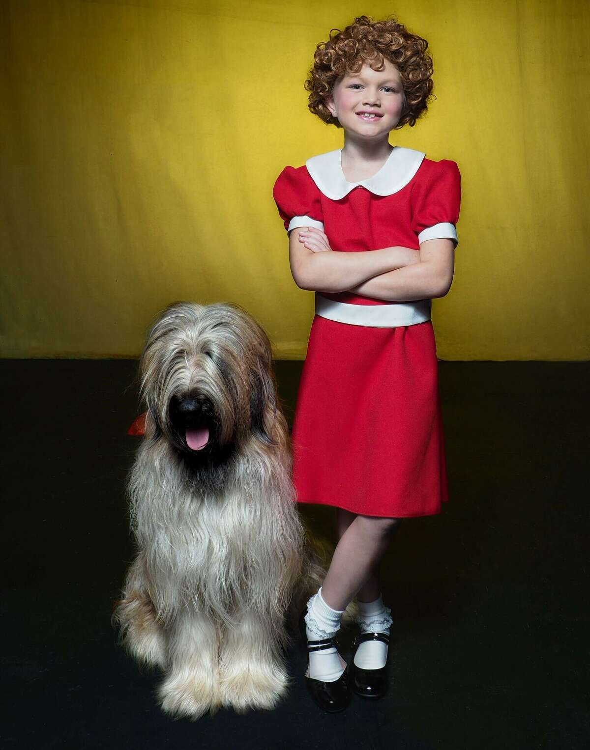 MaddieKay Harris, as Annie, appears with Maeve, as Sandy, in the musical, "Annie," onstage at Thomaston Opera House, July 14-29.