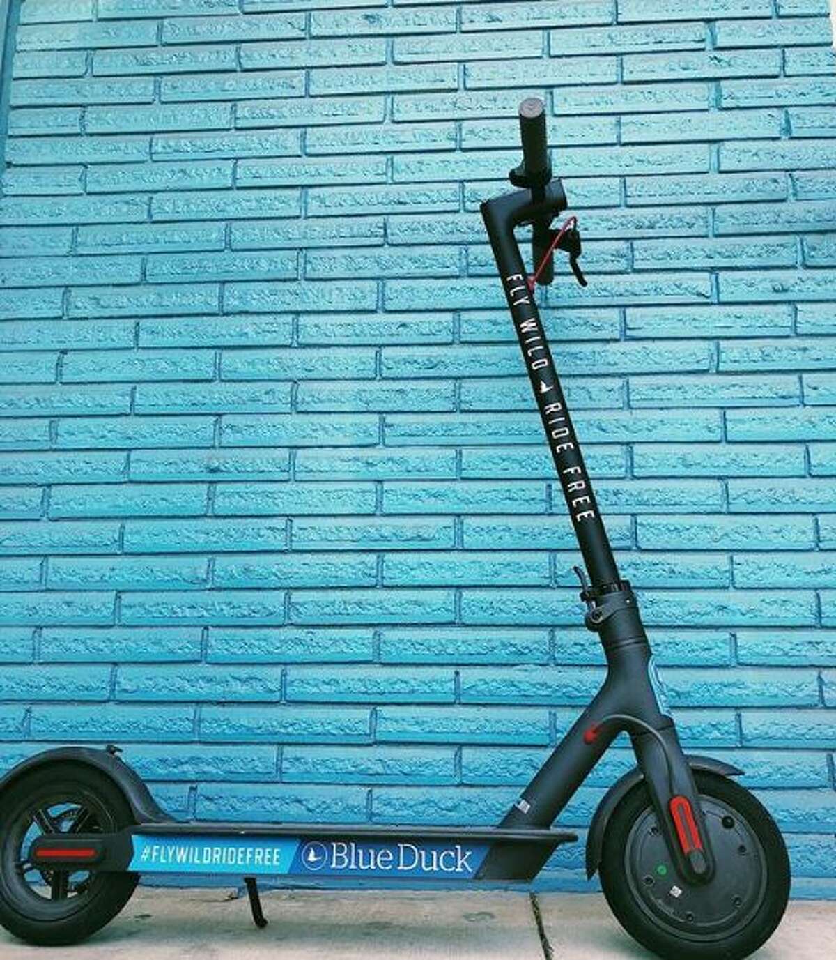 Blue Duck Scooters, an electric scooter company, plans to launch dozens of scooters in San Antonio at the beginning of July 2018. Eventually, the company plans to have about 1,000 of the scooters in San Antonio. The company targets college students and young professionals rather than tourists and visitors. (Courtesy of Blue Duck Scooters)