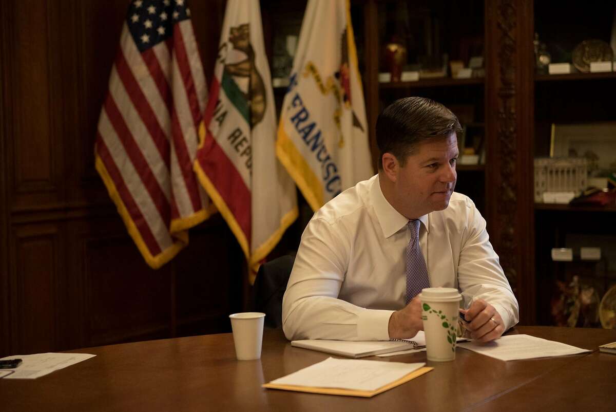 San Francisco Mayor Mark Farrell listens during his first open office hours on Friday, March 2, 2018. The mayor�s office hours will be held on the first and third Friday of every month.