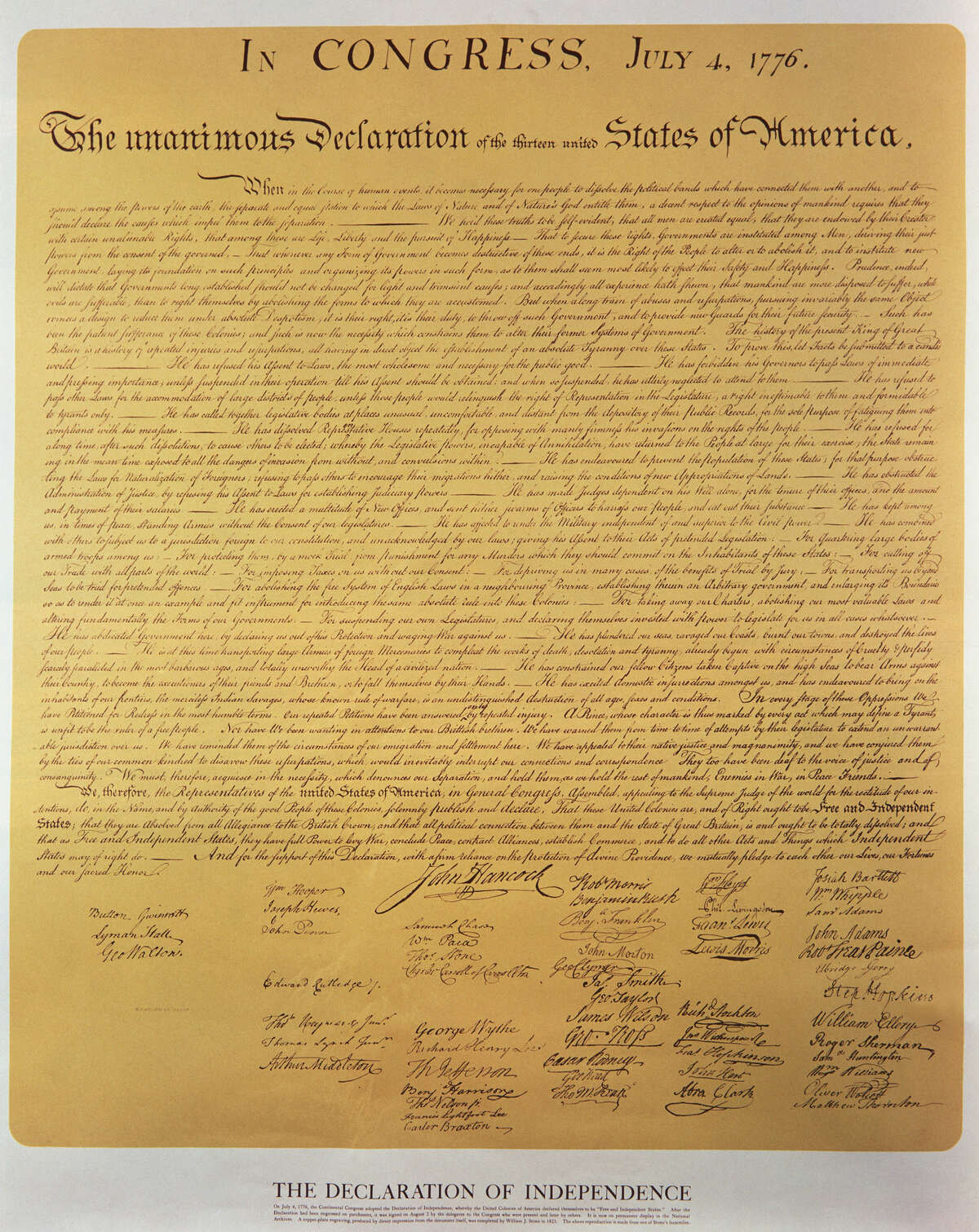 Declaration Of Independence Printable Pdf Free Download