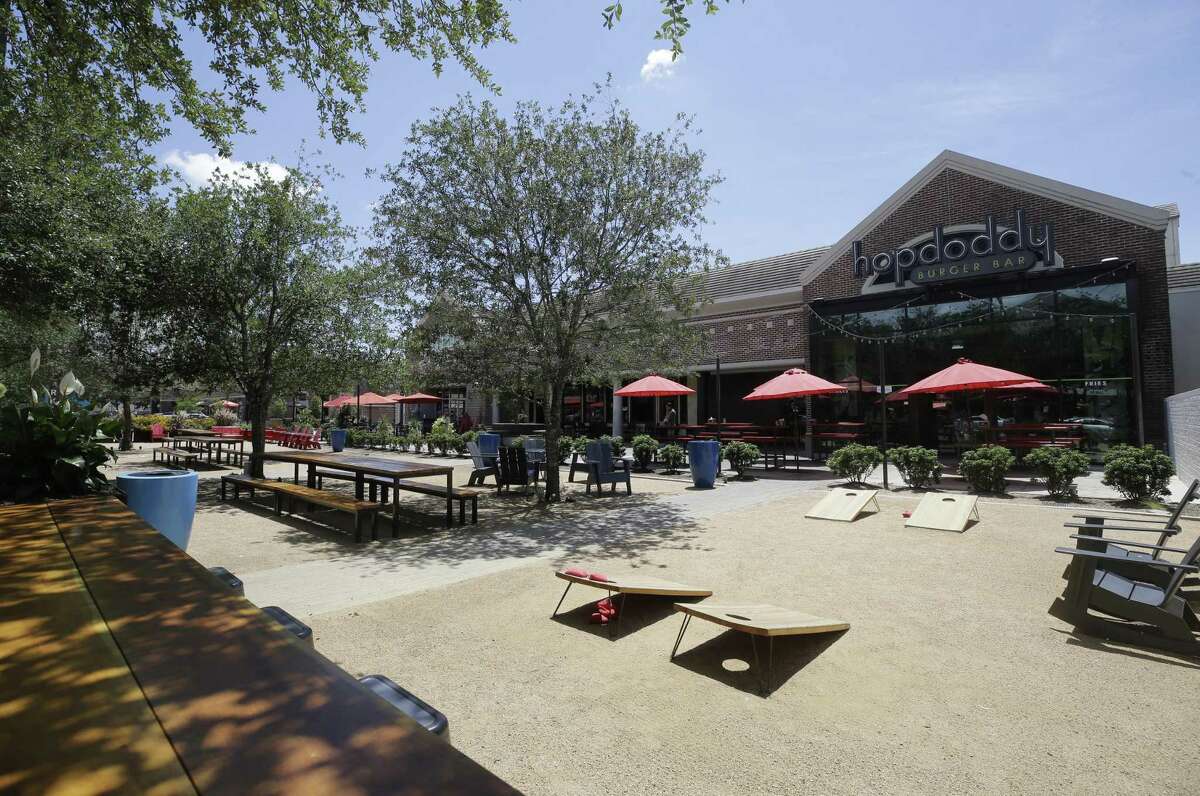 The Morningside Patio area at Rice Village was a conversion of 8 parking spaces shown Tuesday, June 26, 2018, in Houston. ( Melissa Phillip / Houston Chronicle )