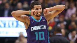 TORONTO, ON - NOVEMBER 29: Michael Carter-Williams #10 of the Charlotte Hornets reacts against the Toronto Raptors during NBA game action at Air Canada Centre on November 29, 2017 in Toronto, Canada. NOTE TO USER: User expressly acknowledges and agrees that, by downloading and or using this photograph, User is consenting to the terms and conditions of the Getty Images License Agreement. (Photo by Tom Szczerbowski/Getty Images)