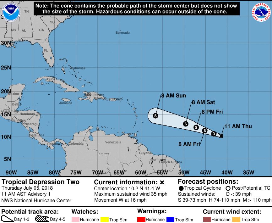 Tropical Storm Beryl forms in Atlantic
