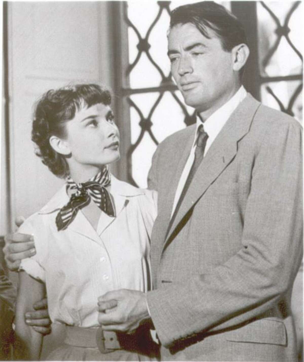 Audrey Hepburn and Gregory Peck in a scene from “Roman Holiday.”