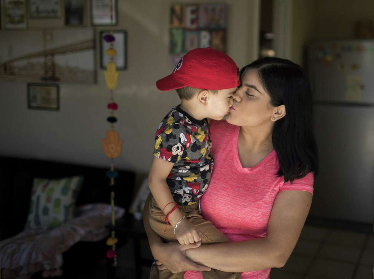 Mariana Ibarra and her son Max at their home, Saturday, June 23, 2018, in El Paso, Texas. Ibarra was separated from her son for 8 months while she was at an ICE processing center. Photo by Ivan Pierre Aguirre/San Antonio Express-News