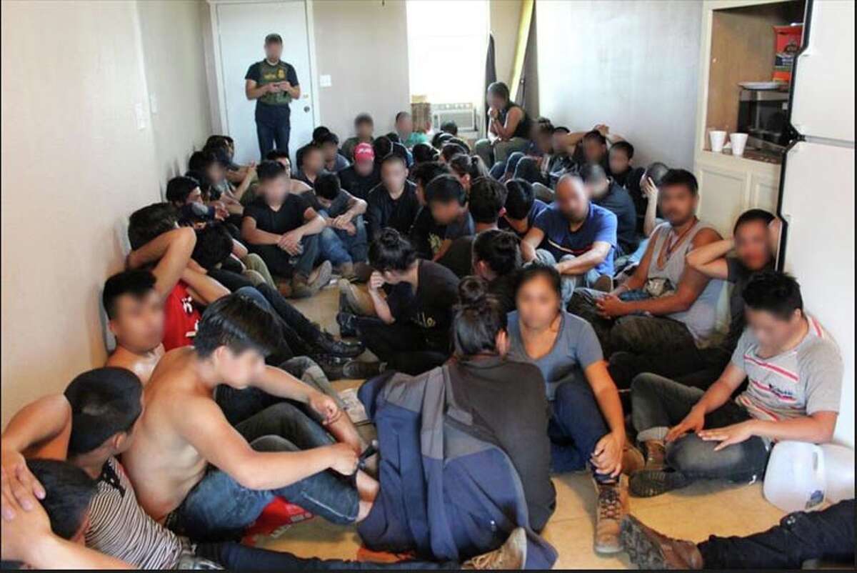 Sixty undocumented immigrants were found living in a stash house on La Parra Lane in south Laredo on Wednesday.