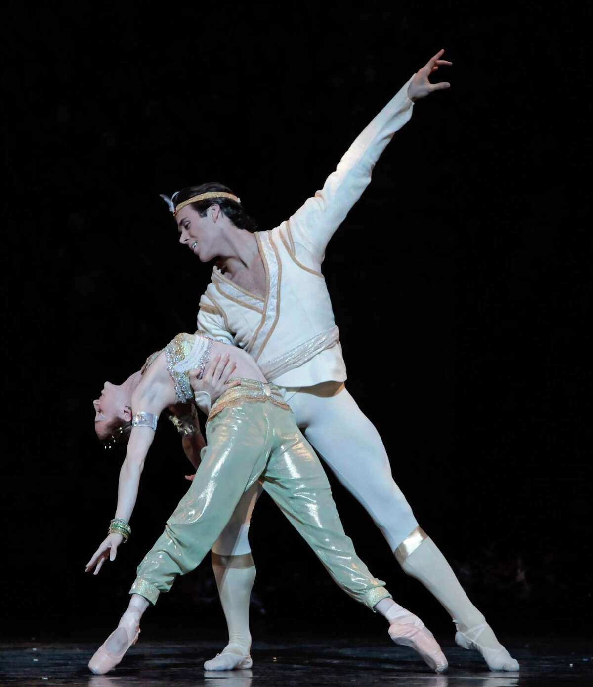 Webb as the temple dancer Nikiya, partnered by Connor Walsh, in Stanton Welch’s “La Bayadere.”