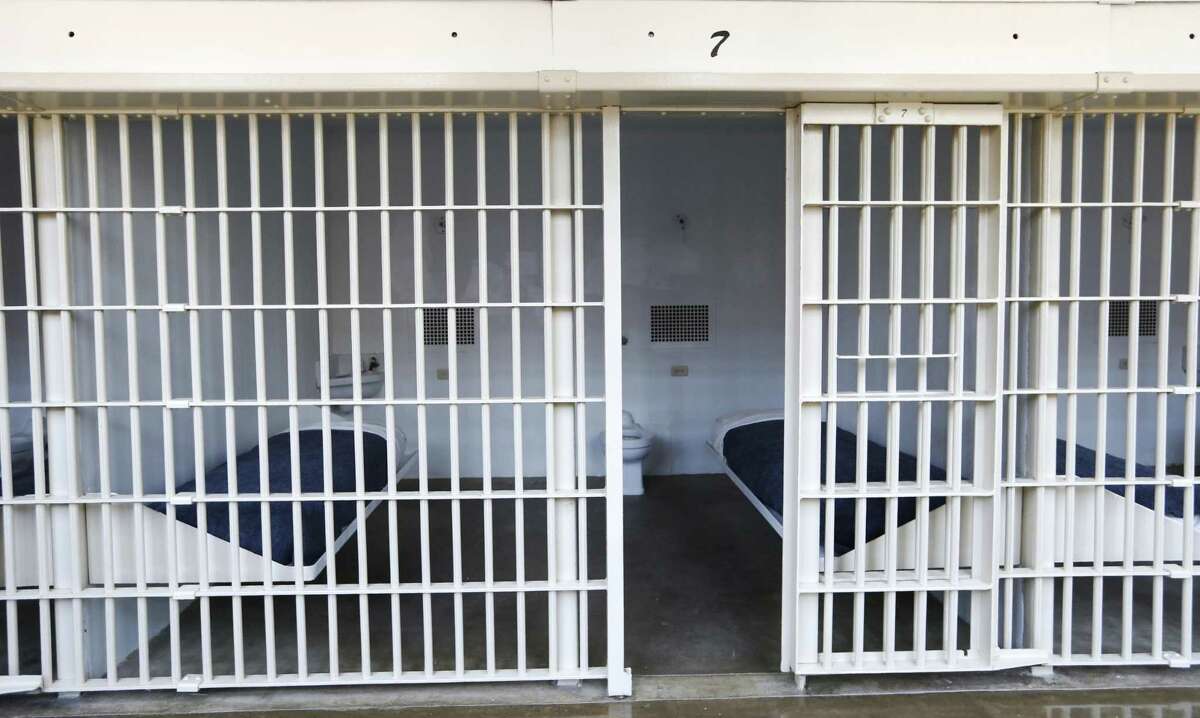 This Tuesday, May 29, 2018 photo shows a view of the double cells in the COURAGE Program at the O.B. Ellis Unit, a state prison in Huntsville, Texas. The youthful offender program will house up to 52 male offenders. (Vernon Bryant/The Dallas Morning News via AP)