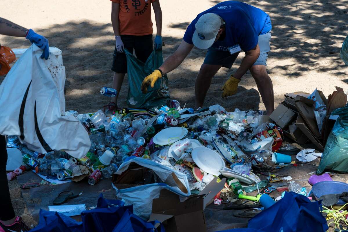 Nearly 500 volunteers with Keep Tahoe Blue picked up 1,458 pounds of trash on July 5 walking 6 miles of beach including Commons Beach in Tahoe City, Kings Beach, Kiva Beach, Nevada Beach and Regan Beach in South Lake Tahoe.