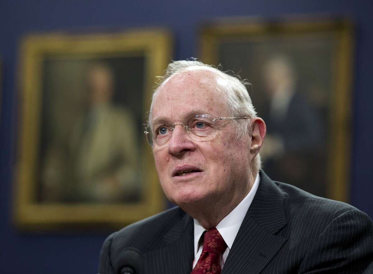 FILE - In this March 23, 2015, file photo, Supreme Court Associate Justice Anthony Kennedy testifies before a House Committee on Appropriations Subcommittee on Financial Services hearing on Capitol Hill in Washington. For more than 30 years Kennedy has lived by the Supreme Court�s predictable calendar: hearing new cases beginning on the first Monday in October, arguments starting at 10 a.m. and near-weekly conferences with colleagues until the court adjourns in June. Soon, he�ll have no fixed schedule.. (AP Photo/Manuel Balce Ceneta, File)