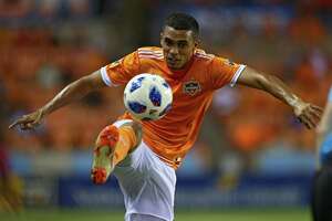 Dynamo’s Mauro Manotas gets some help finding comfort zone