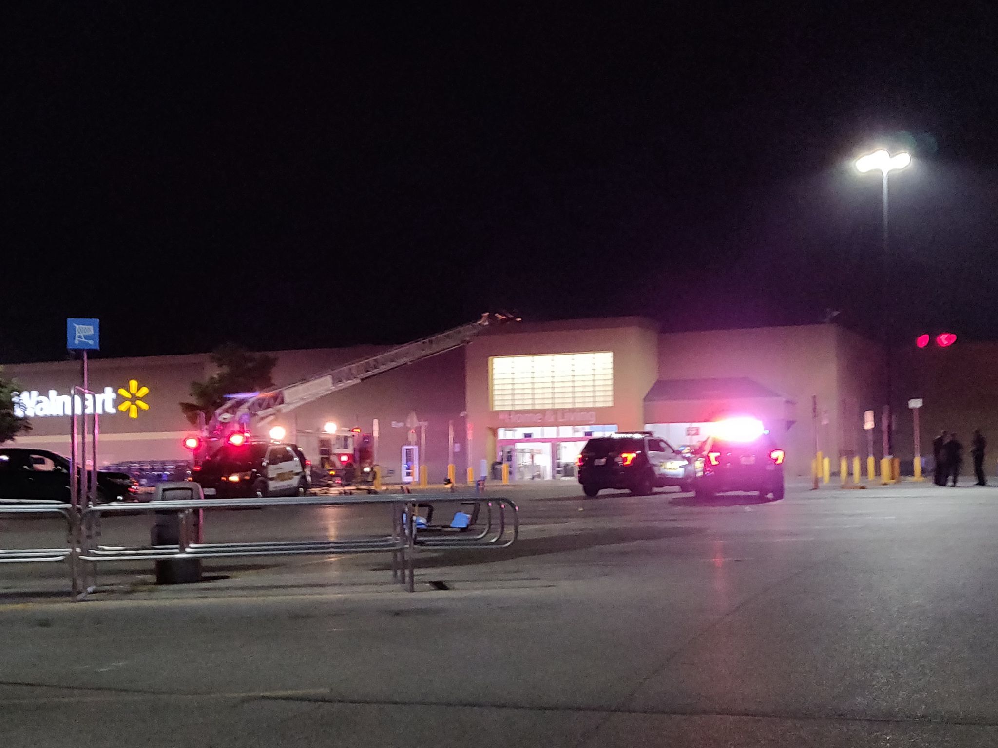 Fire erupts in back of North Side Walmart