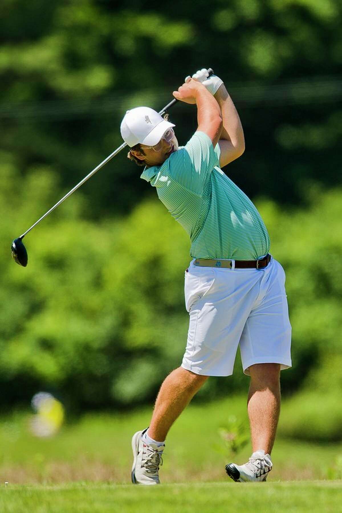 Jimmy Dales competes in a qualifier for the U.S. Amateur on Friday at Currie Golf Course. (Katy Kildee/kkildee@mdn.net)