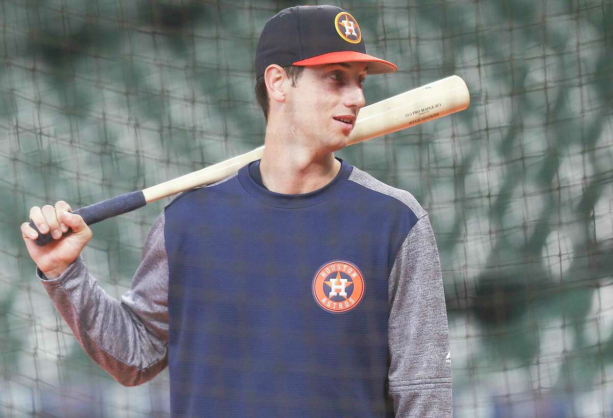 Houston Astros Kyle Tucker preps for batting practice at Minute Maid Park before the Astros take on Chicago White Soxon Saturday, July 7, 2018 in Houston. (Elizabeth Conley/Houston Chronicle) The prospect was called up from AAA Fresno.
