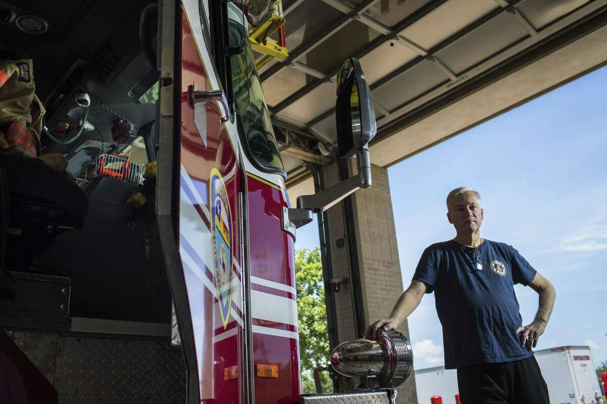 Scott Shaw, 49, was medically discharged from the Houston Fire Department recently. He has stage 4 kidney cancer. ( Marie D. De Jesús / Houston Chronicle )