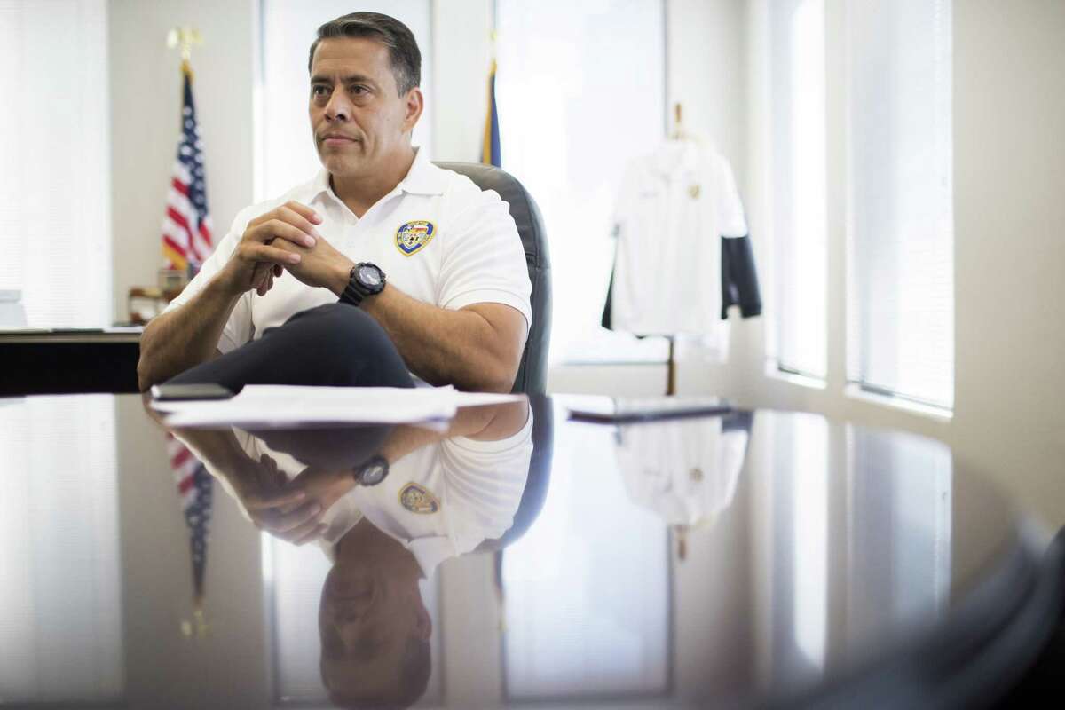 Houston Fire Department Chief Sam Peña, seen here in July, said a 25 percent across-the-board raise would boost costs and force layoffs of up to 931 firefighters — more than a full shift of the department’s 4,100 firefighters. 