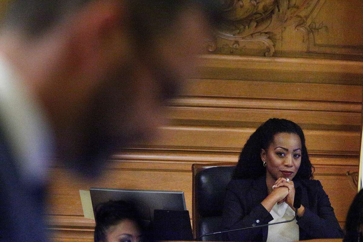 Supervisor Malia Cohen presides over her first Board of Supervisors meeting as president on Tuesday, July 10, 2018 in San Francisco, Calif.