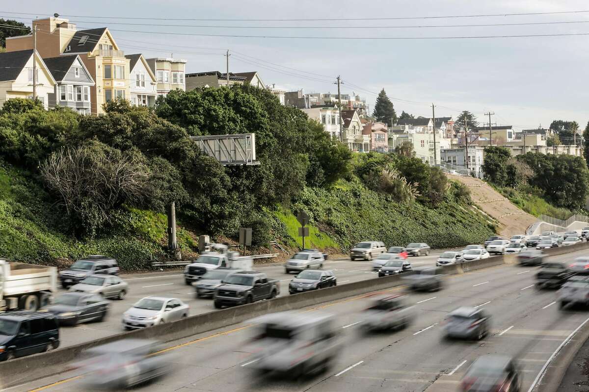 Traffic on Highway 101 in San Francisco, California, in 2017. The Trump administration recently announced it would end California's waiver to set higher fuel emissions standards than the federal government under the Clean Air Act.