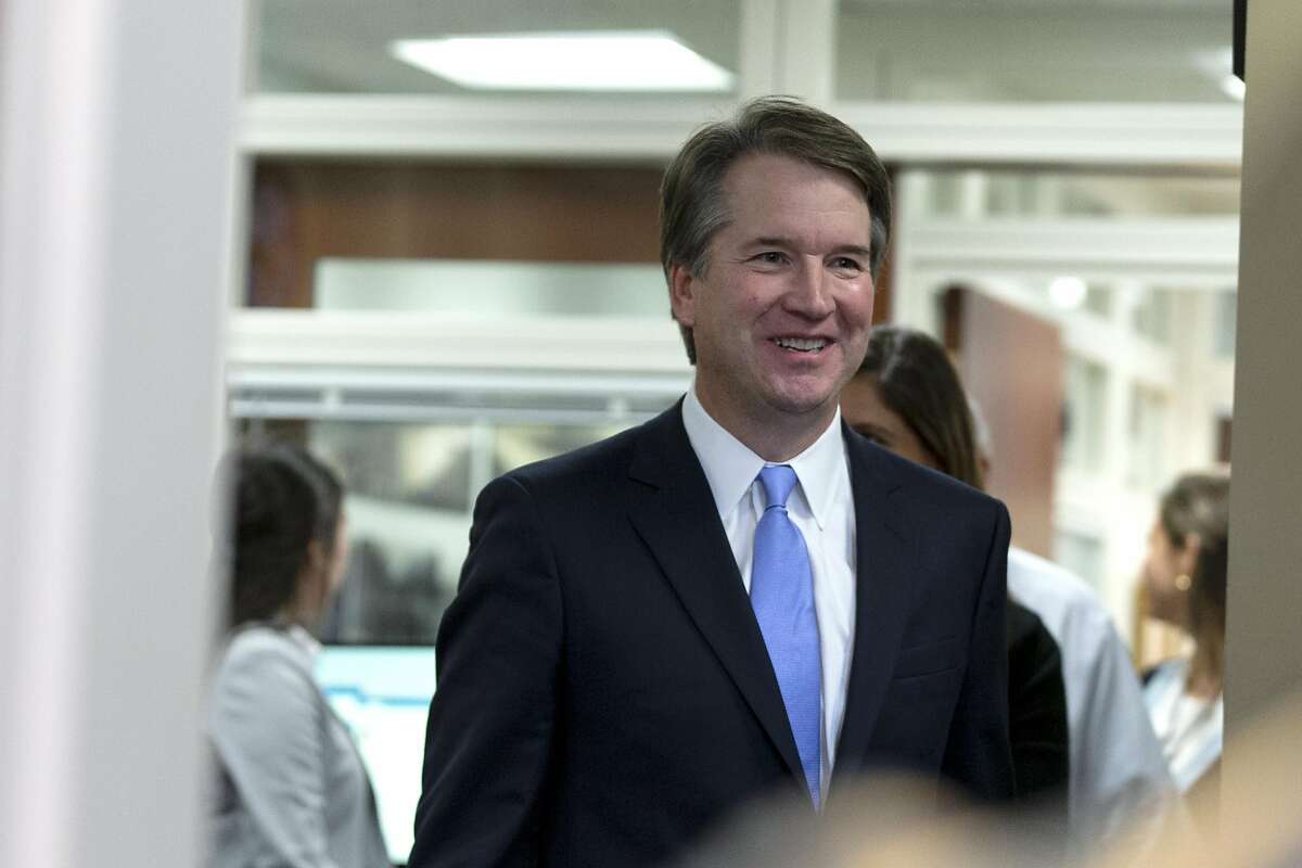 WASHINGTON, DC - JULY 12: Judge Brett Kavanaugh arrives for a meeting with Sen. Dan Sullivan (R-AK) in the Hart Senate Office Building on July 12, 2018 in Washington, DC. Kavanaugh is meeting with members of the Senate after U.S. President Donald Trump nominated him to succeed retiring Supreme Court Associate Justice Anthony Kennedy. (Photo by Alex Edelman/Getty Images)
