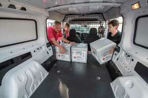 The American Red Cross added a new blood transport vehicle to its fleet based locally thanks to a donation from CAP COM Federal Credit Union Friday  July 13, 2018 in Albany, N.Y. (Skip Dickstein/Times Union)