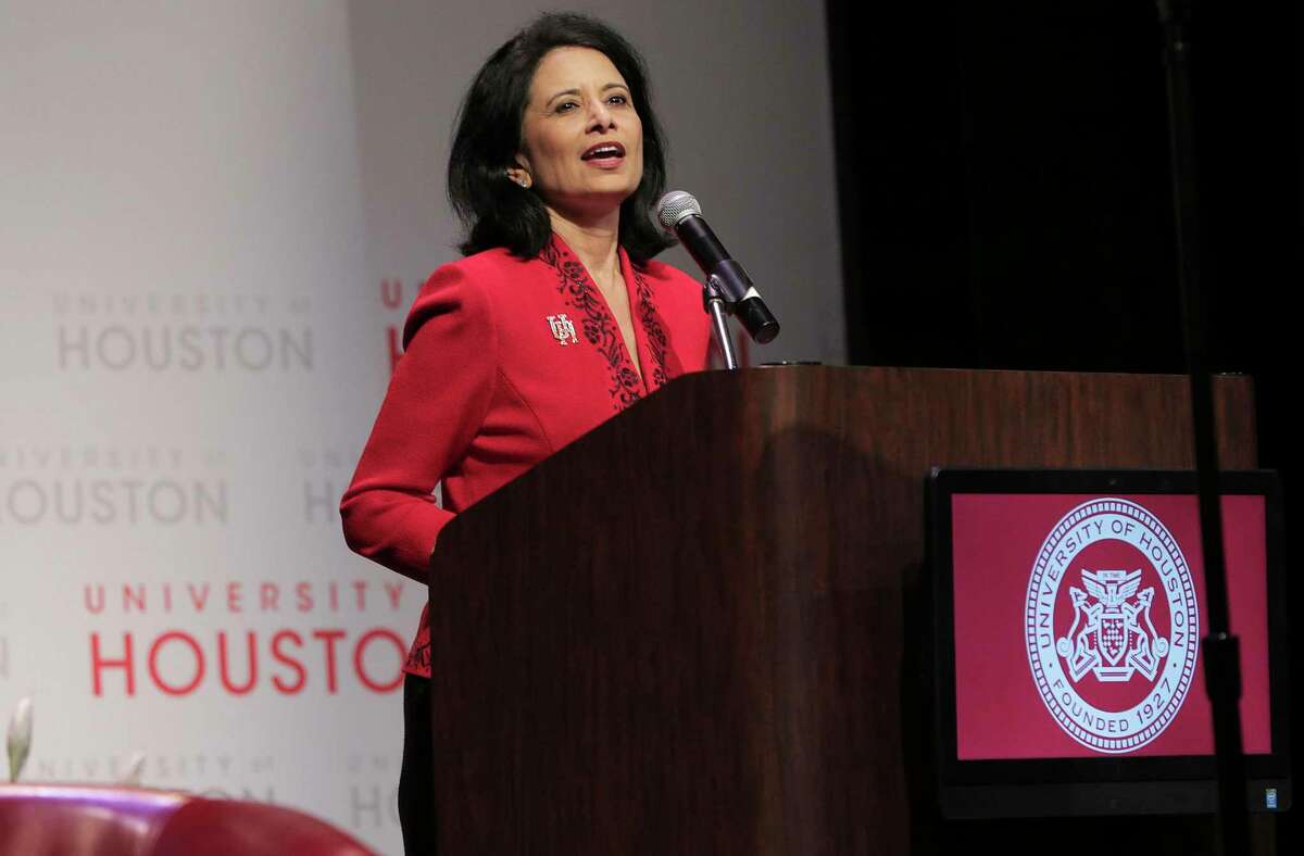 University of Houston System and UH President Renu Khator announced Wednesday, Oct. 28, 2020, that the system has finally closed its eight-year fundraising campaign, raising roughly $1.2 billion for scholarships, professorships, facilities and programs. Khator, shown in this file photo, is also chancellor of the UH System.