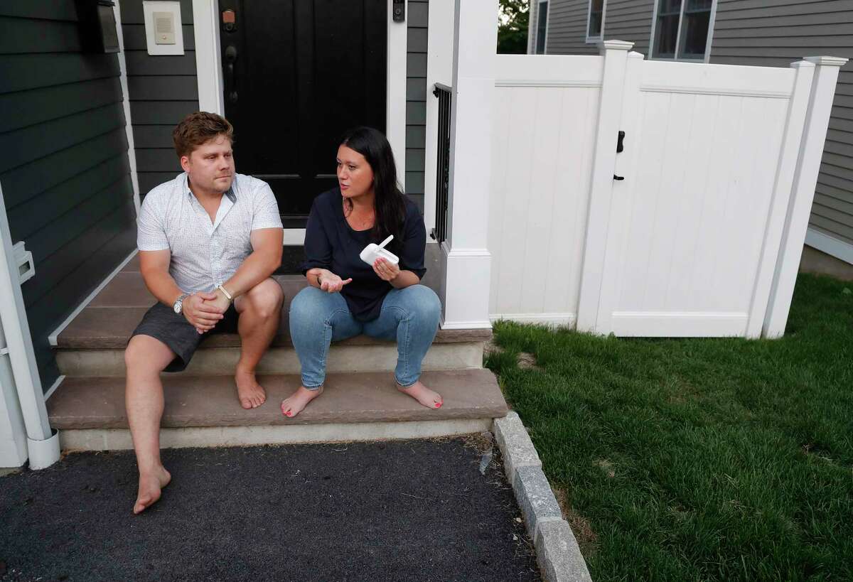 Barth and Rosa Bazyluk talk about their time living at the Austin Nichols house, a rent-stabilized apartment building in Brooklyn, while sitting outside their home July 5, 2018, in West Harrison, N.Y. Despite seven years in the apartment, the Bazyluks moved to West Harrison after the building was bought by the Kushner Cos. An Associated Press investigation into one of the Kushner Cos.?’ largest residential buildings in New York City reveals what some residents say was a campaign that used noisy construction to push rent-stabilized tenants out and bring high-paying condo buyers in. More than a dozen tenants told the AP that they were subjected to relentless banging, drilling, dust and rats. ?“They won, they succeeded,?” says Barth Bazyluk, who left apartment C606 with his wife and baby daughter in December. ?“You have to be ignorant or dumb to think this wasn?’t deliberate.?” (AP Photo/Julie Jacobson)