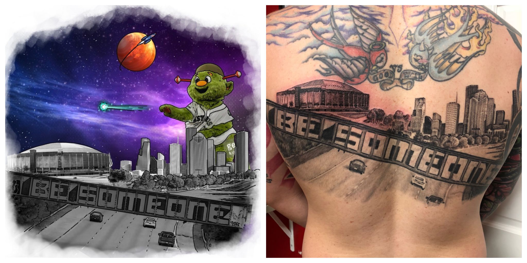 Houston skyline tattoo inkattack SecretTattoo  Houston tattoos Secret  tattoo Tattoos