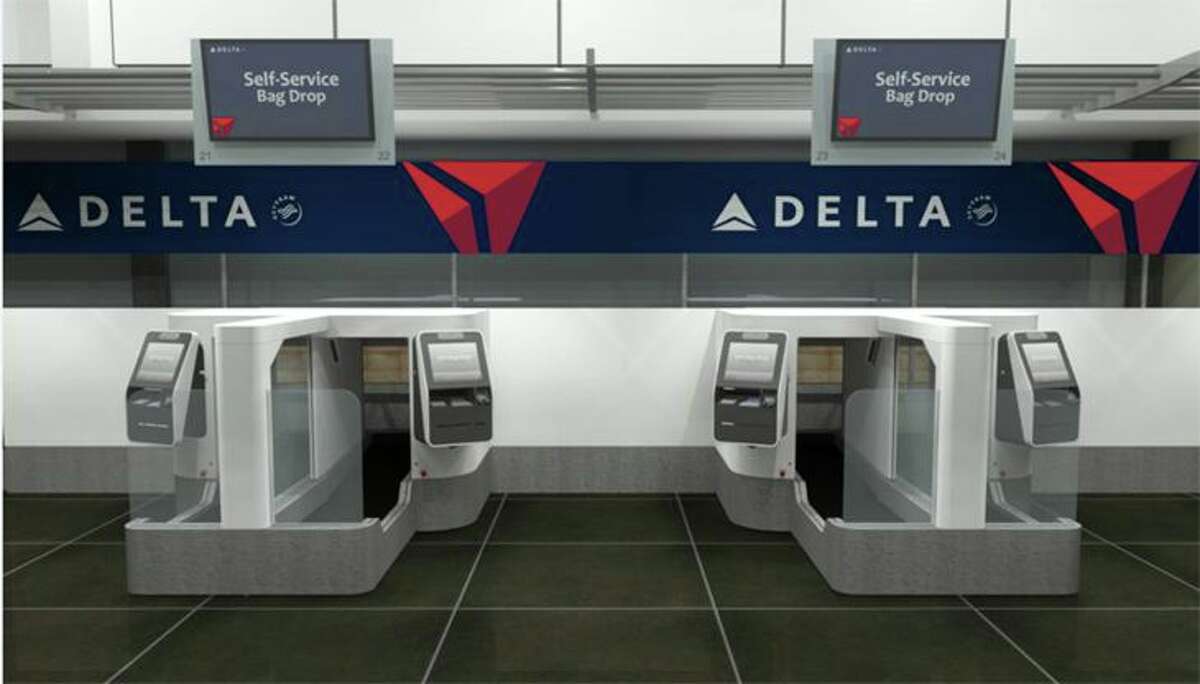 Delta is testing facial recognition with new self-service bag drops like this at Atlanta and Minneapolis-St. Paul airports. (Image: Delta)