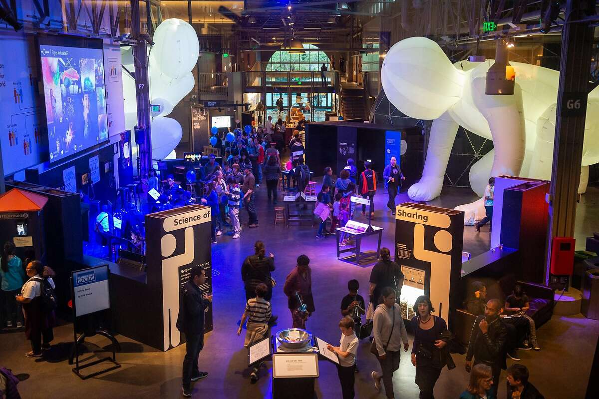 The new Exploratorium exhibit "Inflatable" has many interactive exhibits that combine science and art.
