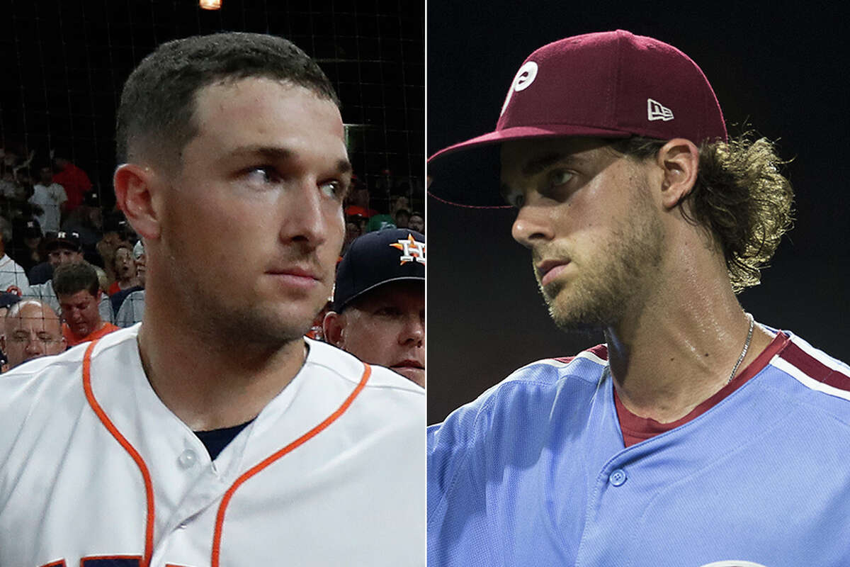 Once roommates at LSU, the Astros' Alex Bregman (left) and Phillies' Aaron Nola (right) are both first-time All-Stars this year in Washington.