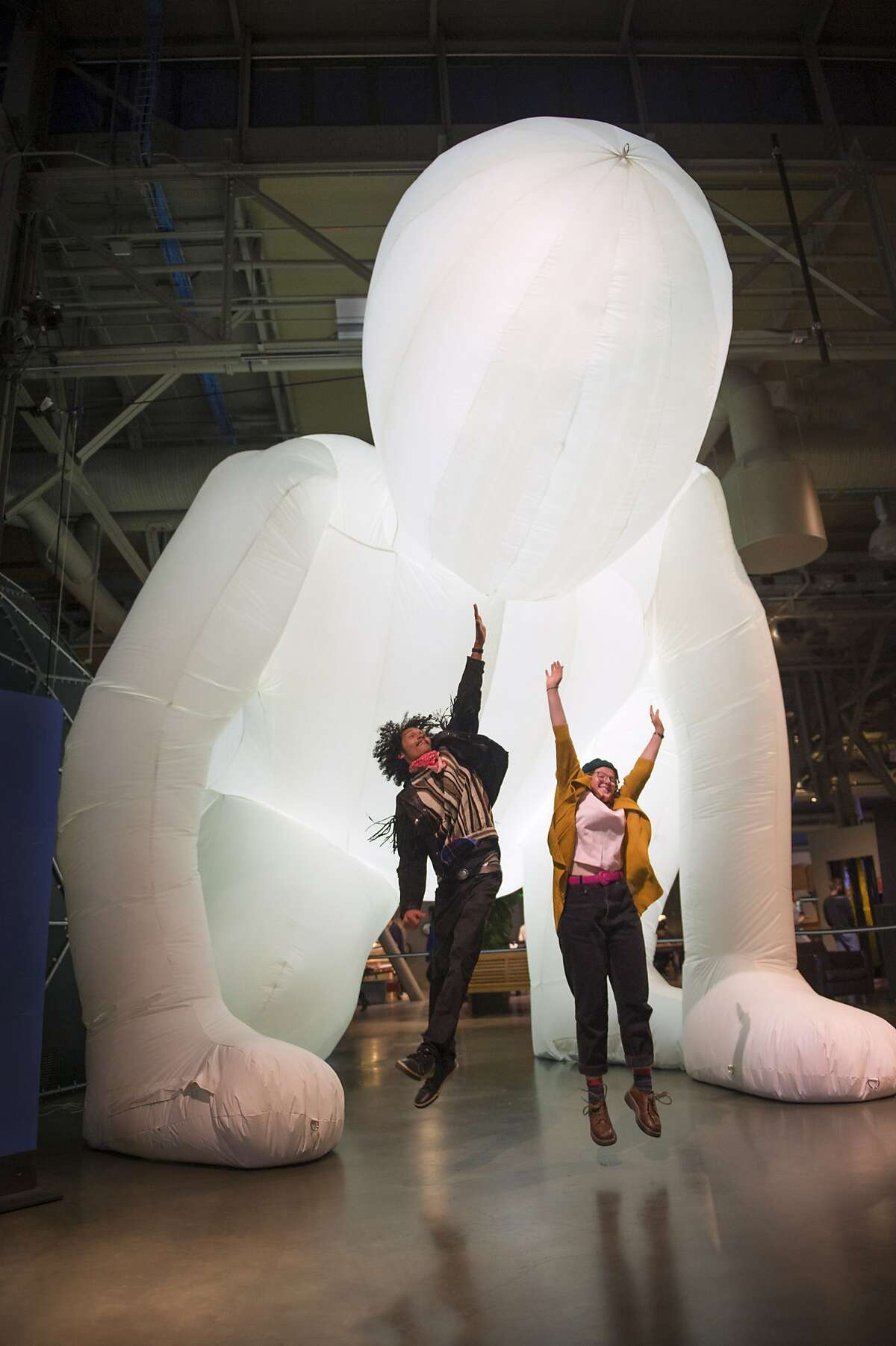 One of two giant inflatable light-filled humanoid figures from Australian artist Amanda Parer.
