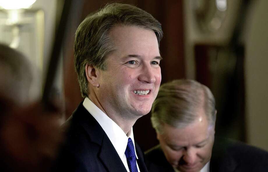   Justice Brett Kavanaugh meets with Senator Lindsey Graham on July 11 on Capitol Hill. The Supreme Court candidate has said that all the good things in the White House after his appointment has been announced. Photo: Olivier Douliery / TNS / Abaca Press 