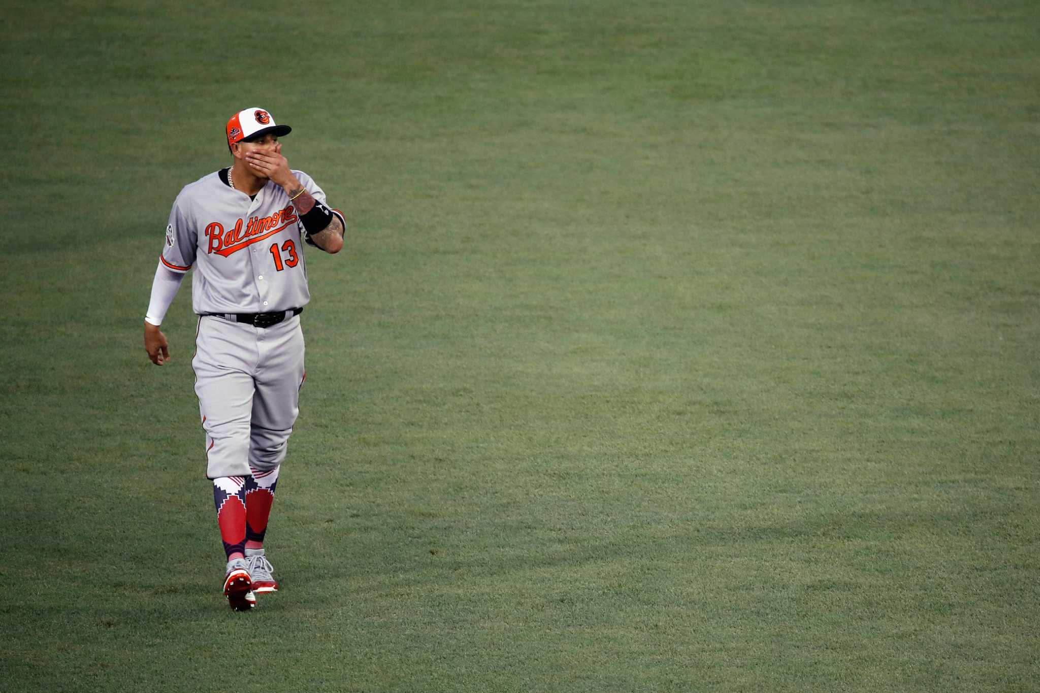 A detailed view of the Under Armour glove worn by Jose Berrios of the  News Photo - Getty Images