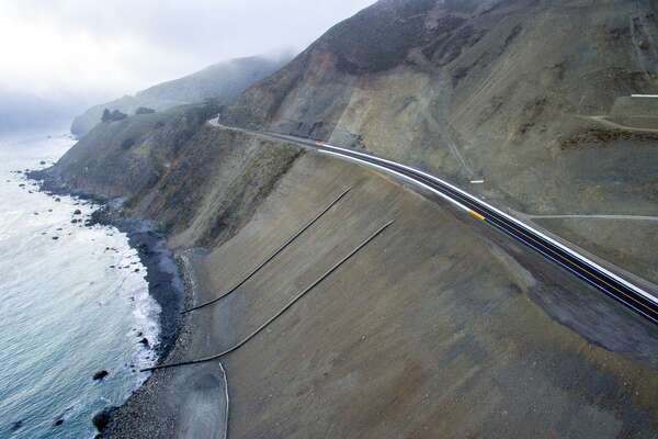 kort over highway 1 First Cars Whiz Along California S New Highway 1 Coastal Road At Big Sur Sfchronicle Com kort over highway 1