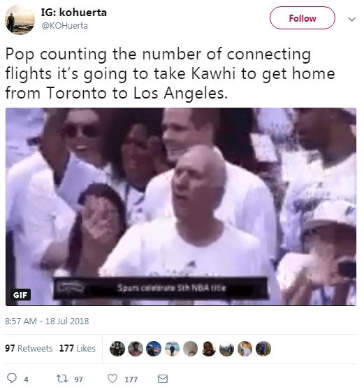 Twitter comedians strike early following news of Kawhi Leonard trade from  Spurs to Raptors