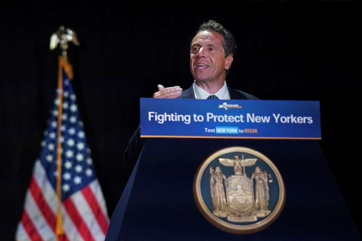 New York Gov. Andrew Cuomo speaks at a news conference in Brooklyn, July 13, 2018. Cuomo on Friday told reporters that he did not expect New York to legalize marijuana by the end of the year, but acknowledged that the �situation on marijuana is changing.� (Chang W. Lee/The New York Times)