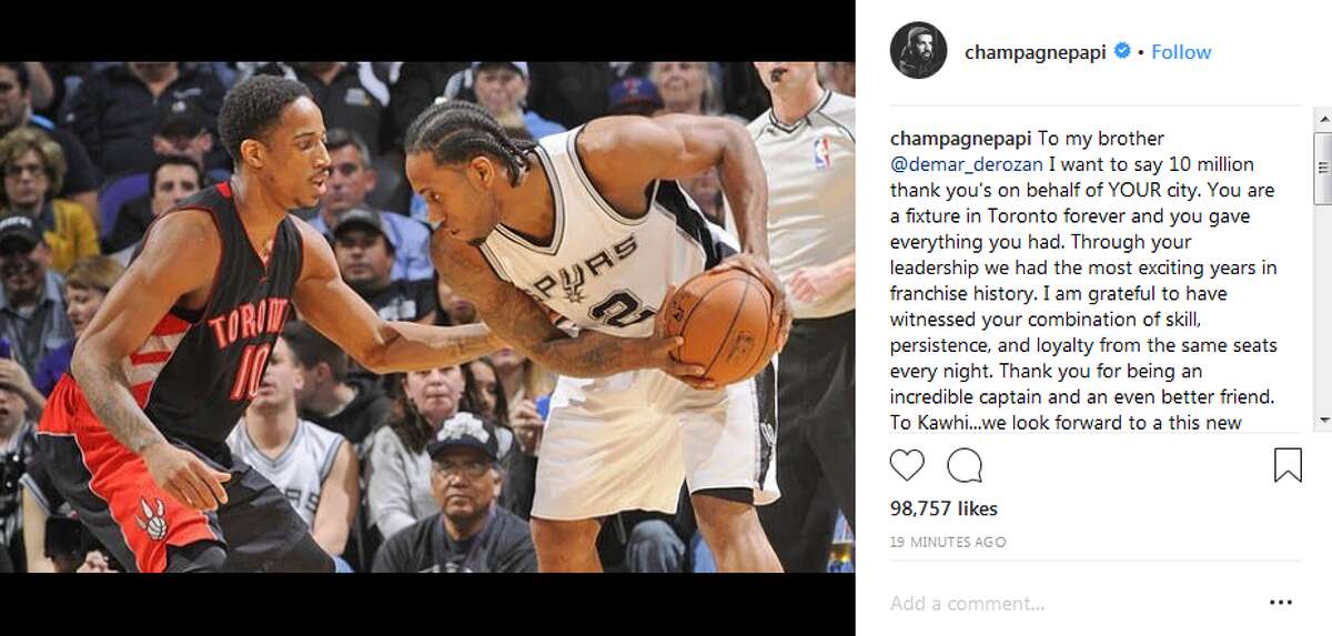 DeRozan thanks Raptors fans with Instagram post
