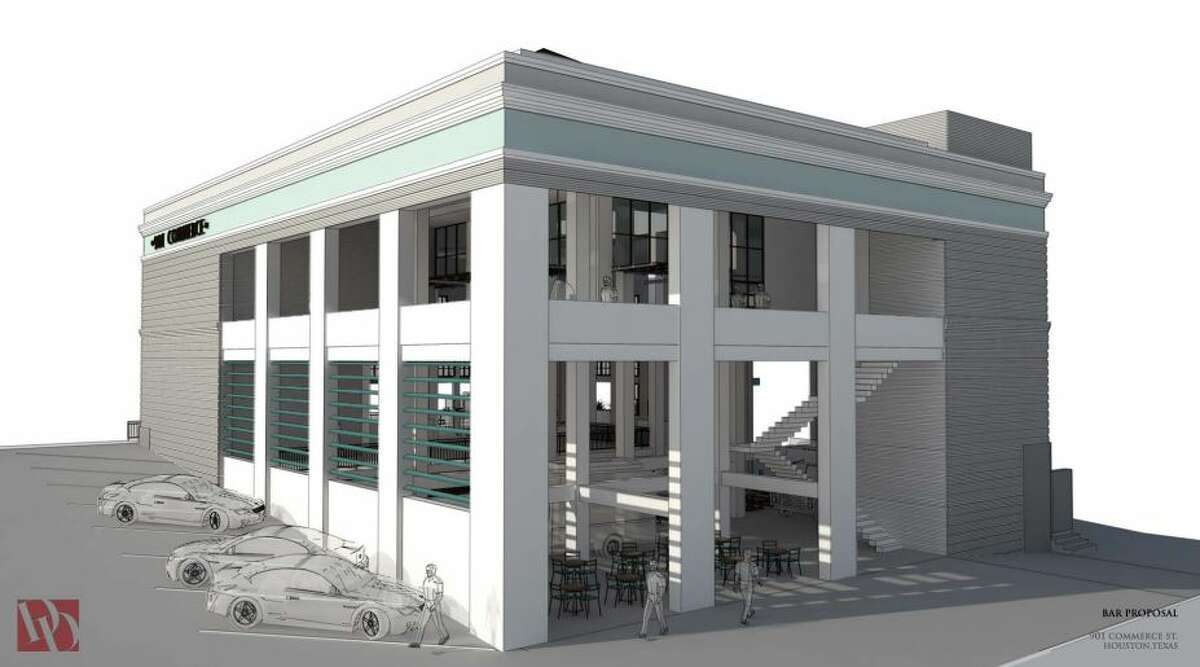 A rendering showing the proposed changes to the former Spaghetti Warehouse building at 901 Main St.