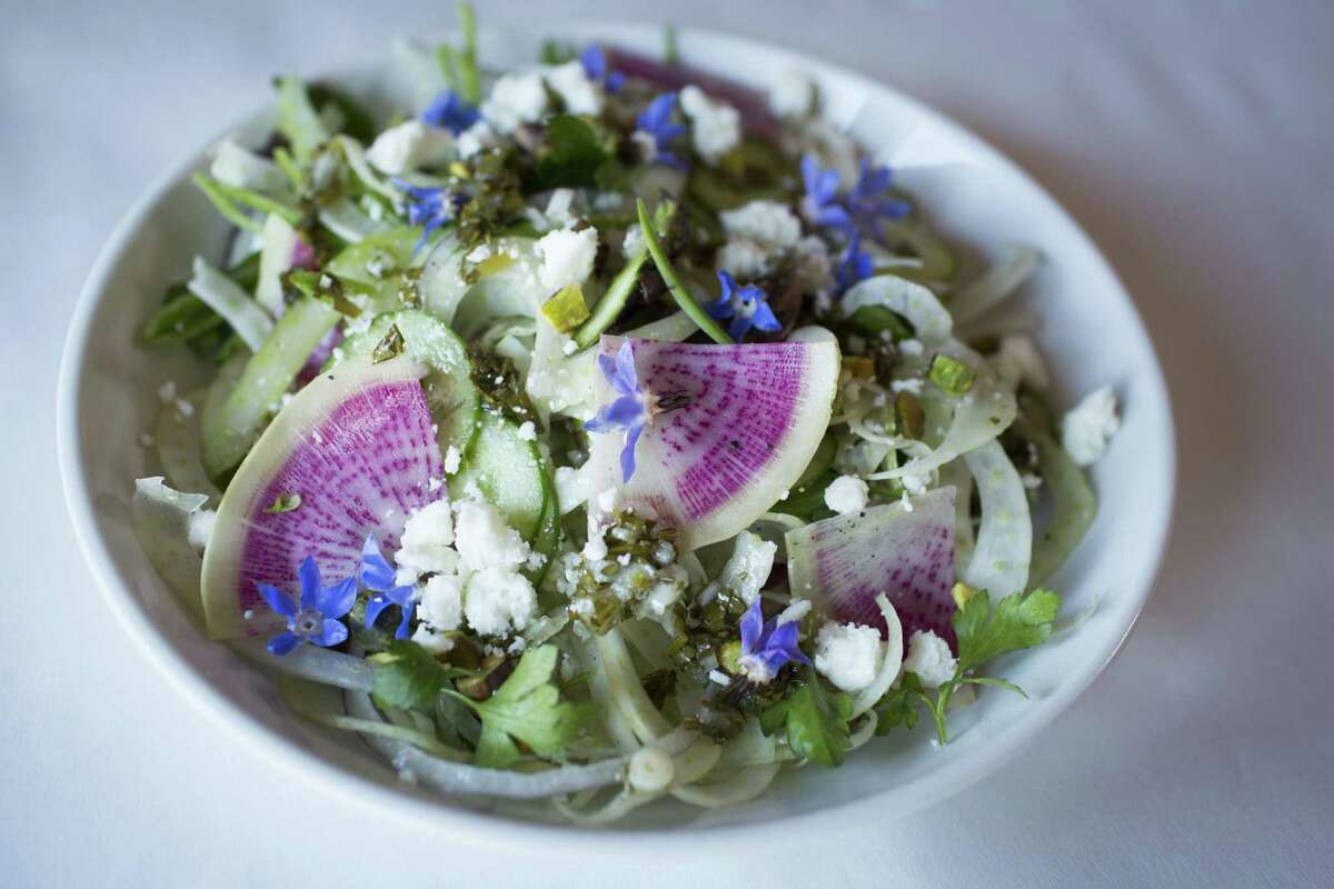 A salad from chef Charleen Badman of FnB in Scottsdale, Arizona. Badman will cook during a James Beard Foundation event at the Hotel Emma in October.