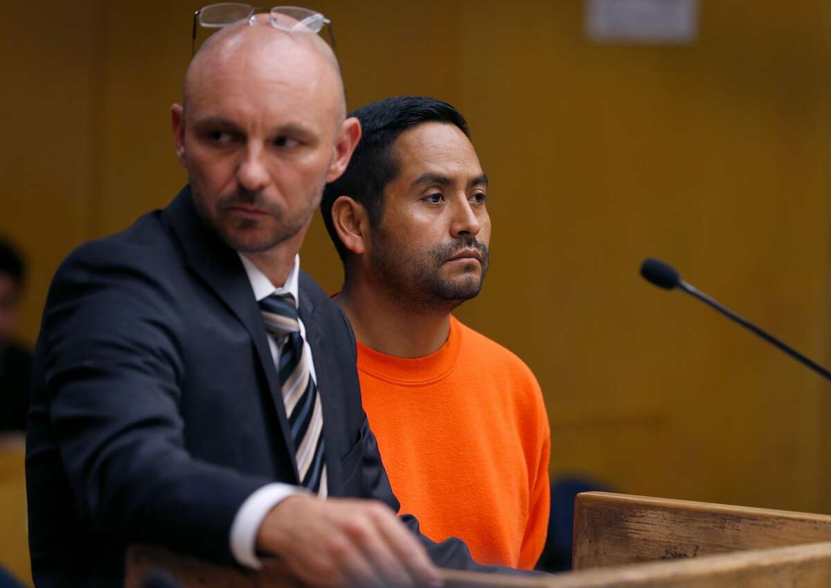 Orlando Vilchez Lazo appears in Department 9 of Superior Court for a hearing at the Hall of Justice in San Francisco, Calif. on Tuesday, July 17, 2018. Lazo’s arraignment on multiple rape charges was postponed two days and bail was revoked.