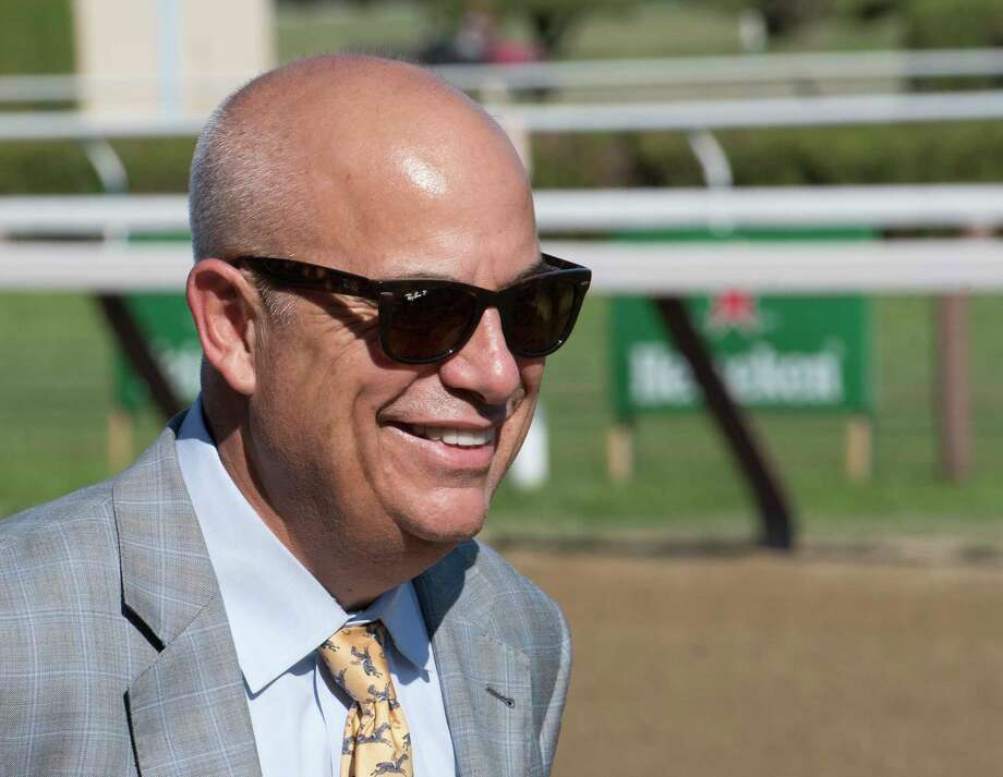   Coach Mark Cbade smiles after his charge Catherinethegreat with jockey Jose Ortiz won the 100th race of The Schuylerville at the Saratoga Race Course Friday, July 20, 2018 in Saratoga Springs, NY (Dickstein Skip / Times Union) Photo: SKIP DICKSTEIN 