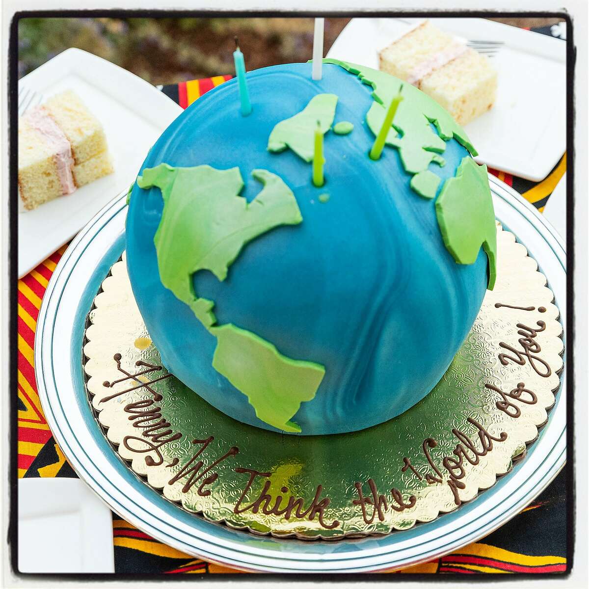 McCall's Catering created a globe-shaped cake to honor the 95th birthday of Henry Kissinger. July 19, 2018.