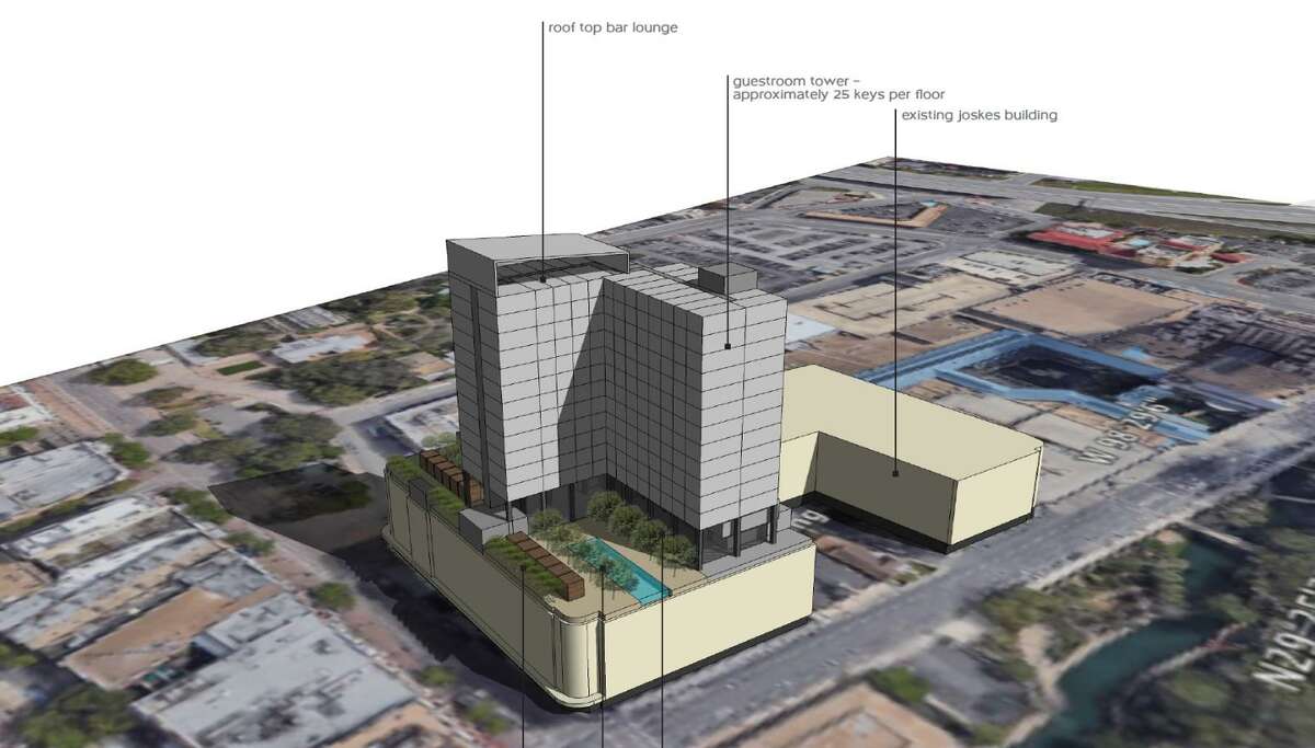 A Dallas developer is drawing up plans for an 18-story Hard Rock Hotel that will loom over Alamo Plaza.