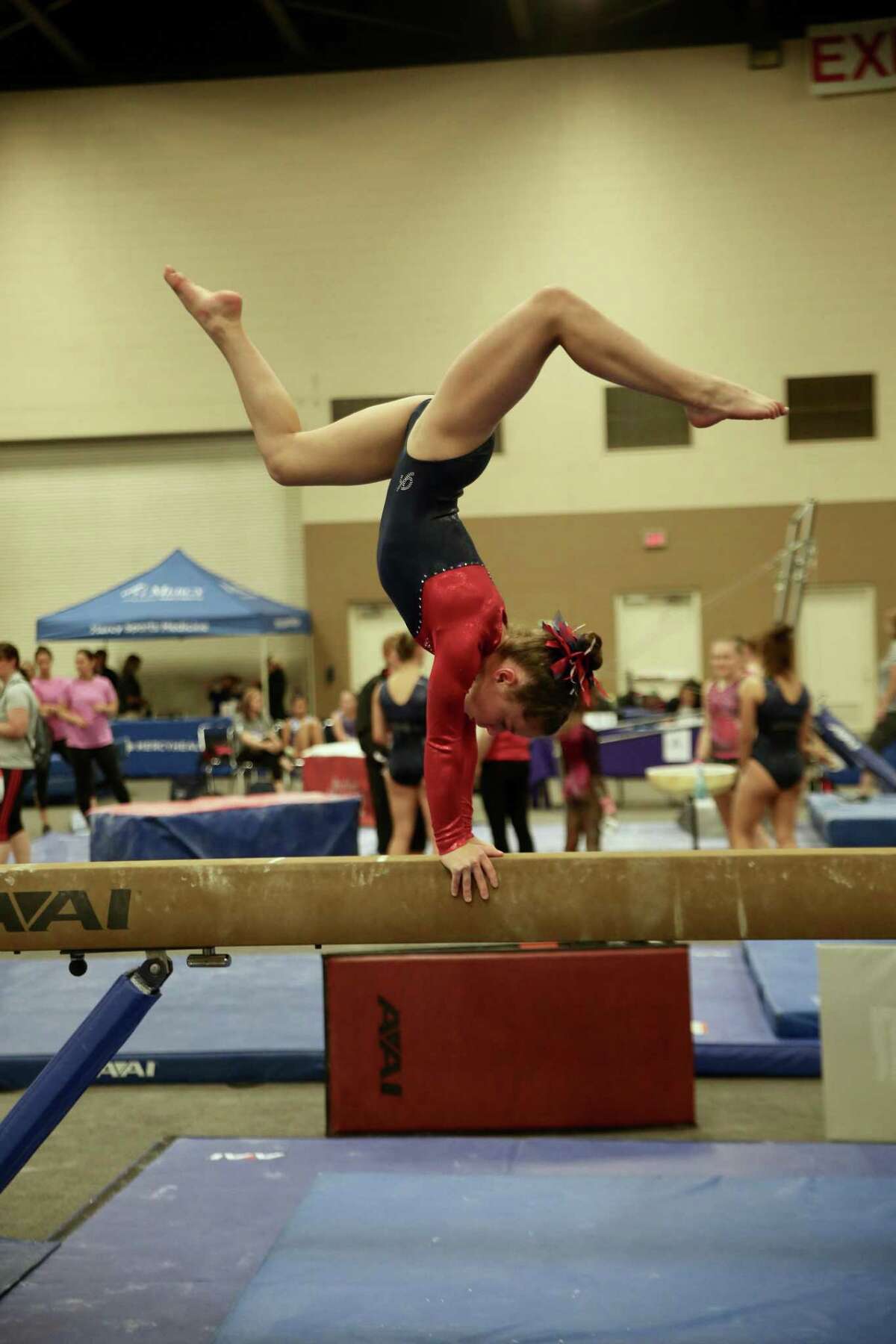 Darien YMCA Level 8 gymnast Sarah Cross scored 9.325 for her beam routine and qualified for the All-Around finals where she placed ninth at the 2018 YMCA National Championships in Toledo.