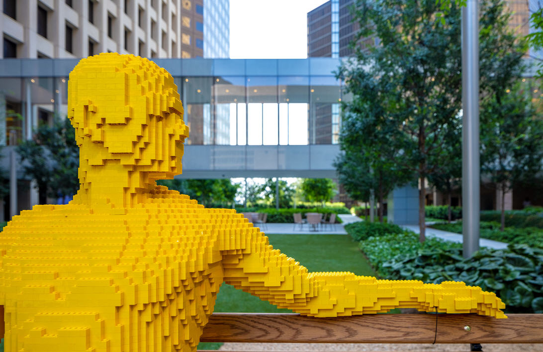 LEGO people are taking over downtown Houston park benches Houston