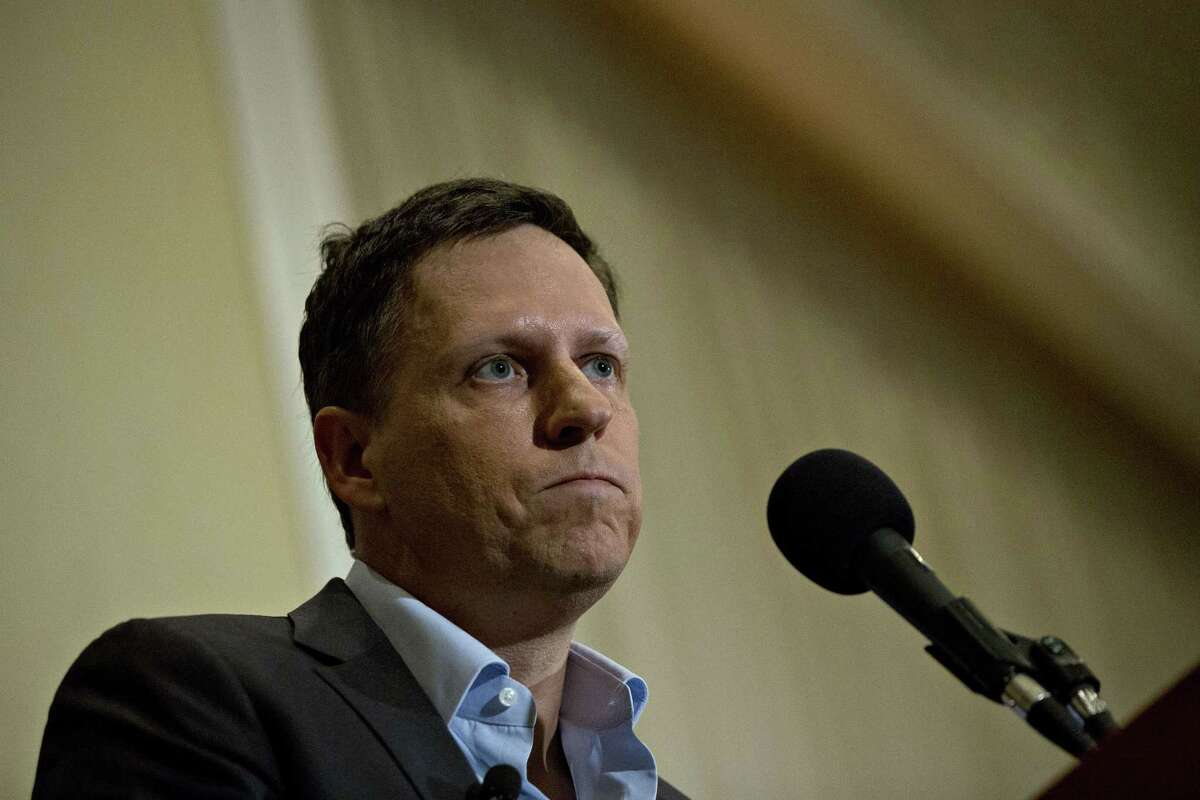 Peter Thiel, co-founder of PayPal, during an Oct. 31, 2016, news conference at the National Press Club in Washington.