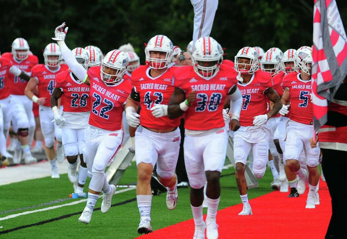 Season opener of football action between Sacred Heart University and Stetson in Fairfield, Conn. on Saturday Sept. 2, 2017.